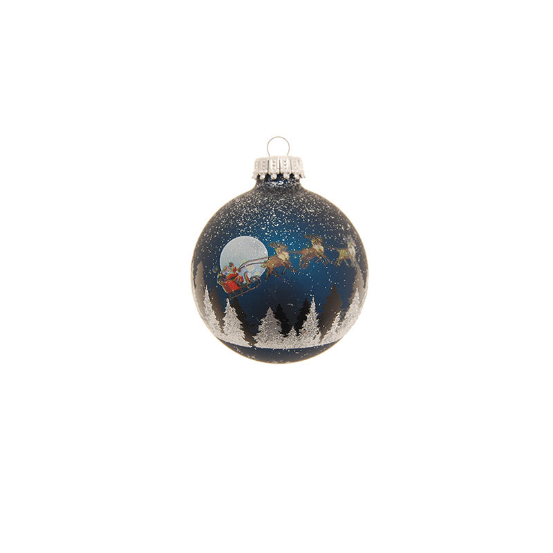 Glaskula "Midnight before Christmas" 7 cm
