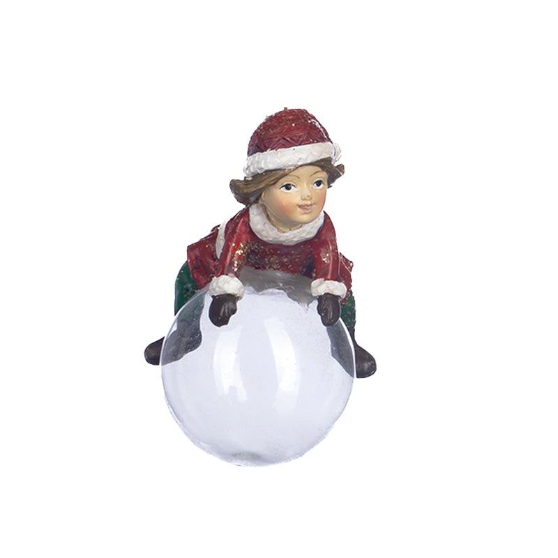 Julbarn på glaskula