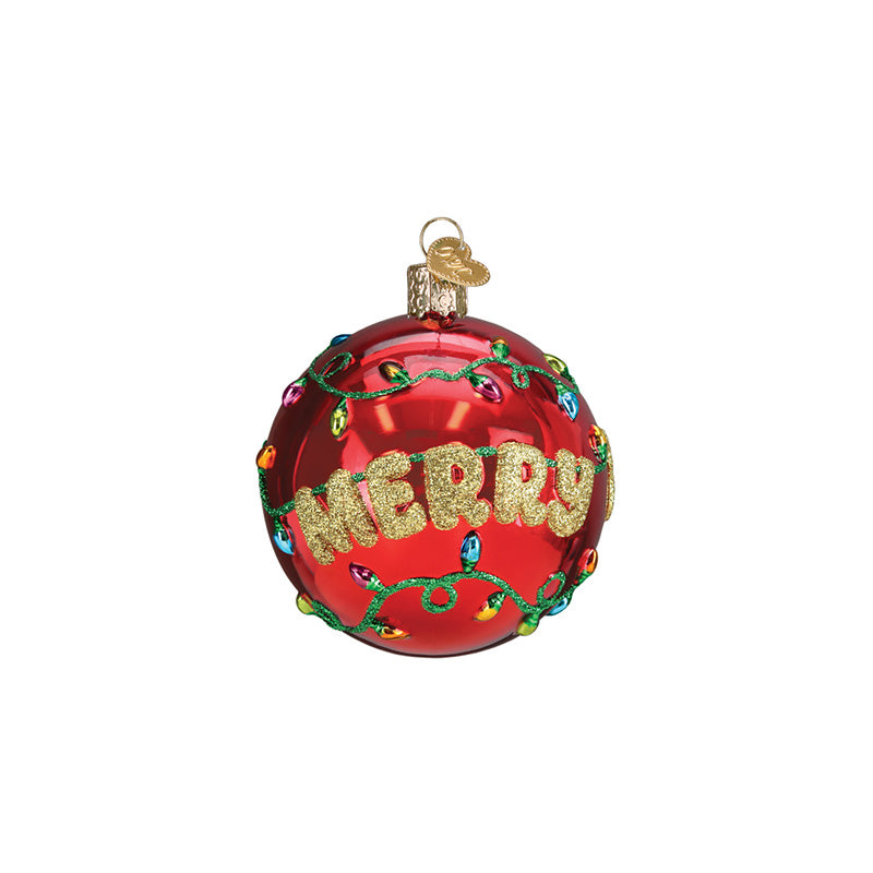 Glaskula röd Merry & Bright 9 cm