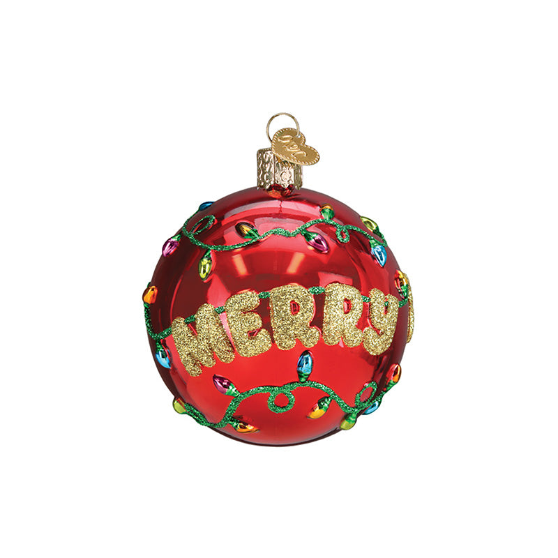 Glaskula röd Merry & Bright 9 cm