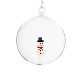 Glaskula med snögubbe inuti 10 cm