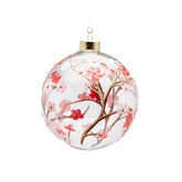 Glaskula transparent med blommotiv 10 cm