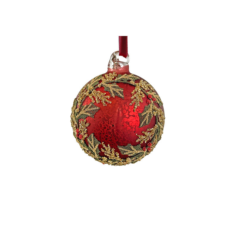 Galskula antikröd med pärlkransdekor 8 cm