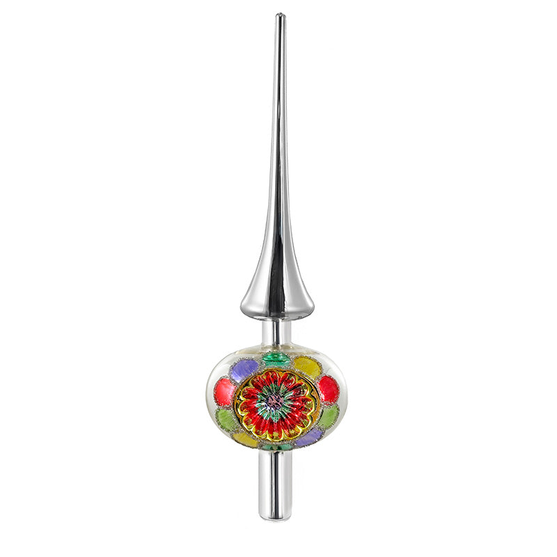 Julgransspira silver med reflektor 36 cm