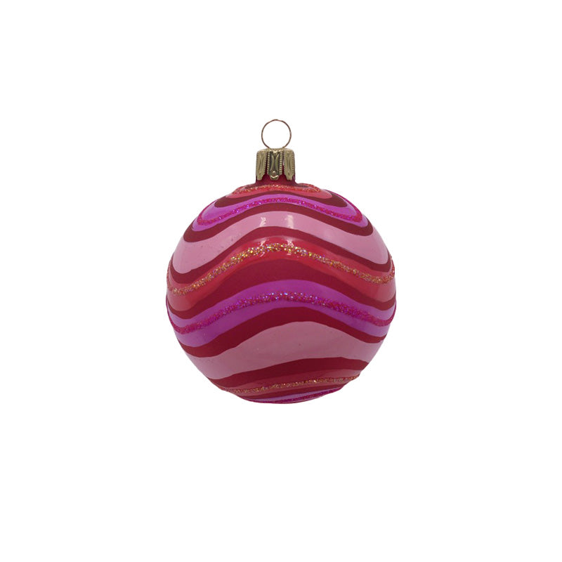 Glaskula Pop Art Welle rosa 8 cm