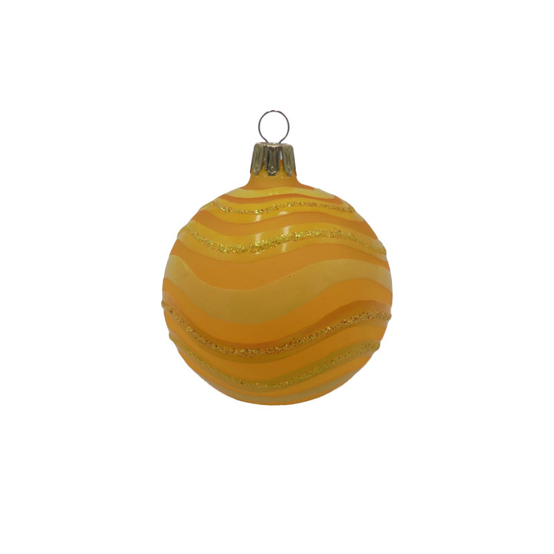 Glaskula Pop Art Welle gul 8 cm